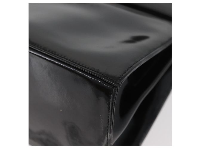 Salvatore Ferragamo Gancini Hand Bag Patent leather 2way Black Gold - vista 16