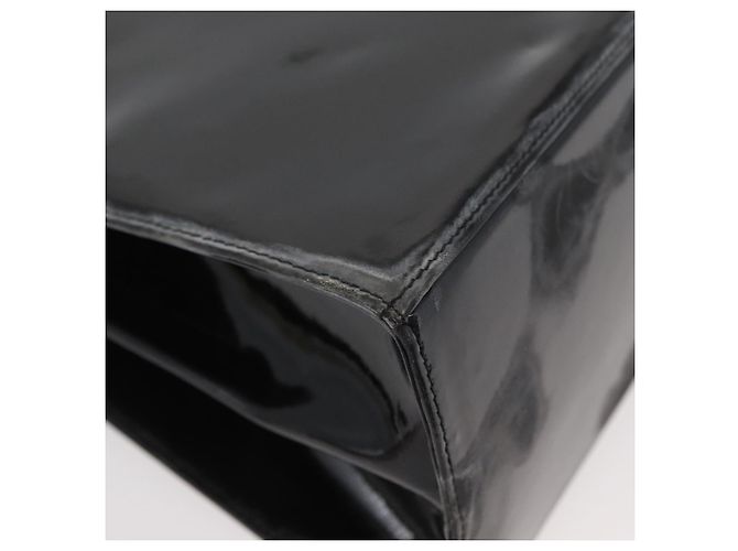 Salvatore Ferragamo Gancini Hand Bag Patent leather 2way Black Gold - vista 17