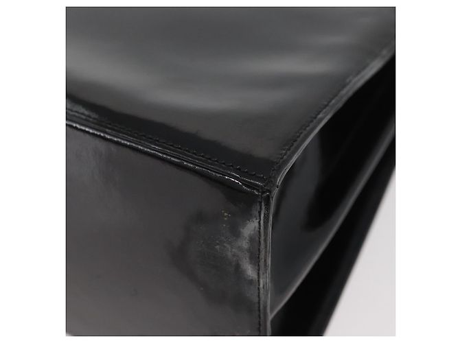 Salvatore Ferragamo Gancini Hand Bag Patent leather 2way Black Gold - vista 18