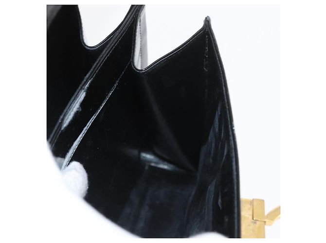 Salvatore Ferragamo Gancini Hand Bag Patent leather 2way Black Gold - vista 24