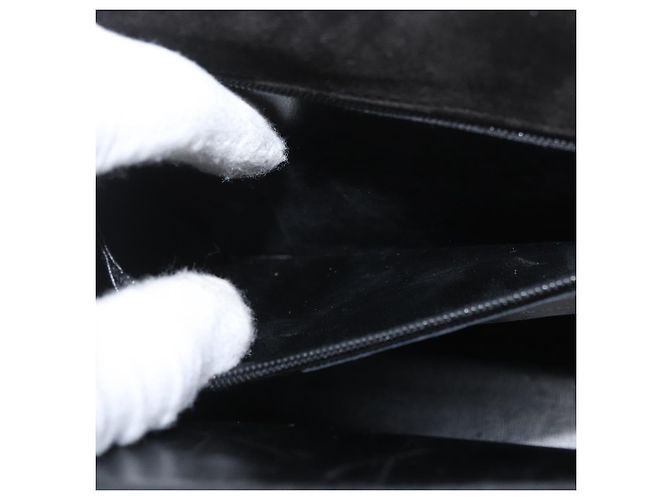 Salvatore Ferragamo Gancini Hand Bag Patent leather 2way Black Gold - vista 27