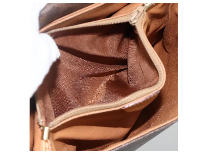 Céline CELINE Macadam Canvas Shoulder Bag PVC Leather Brown Gold - vista 11