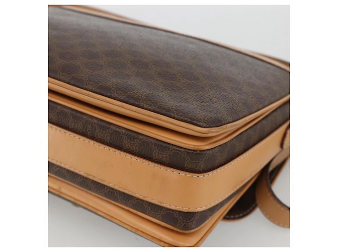 Céline CELINE Macadam Canvas Shoulder Bag PVC Leather Brown Gold - vista 15