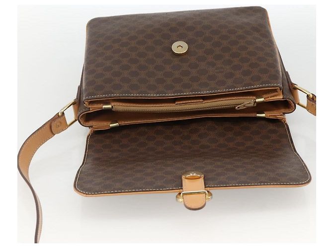 Céline CELINE Macadam Canvas Shoulder Bag PVC Leather Brown Gold - vista 18