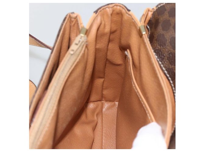 Céline CELINE Macadam Canvas Shoulder Bag PVC Leather Brown Gold - vista 20