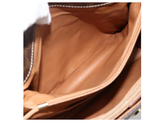 Céline CELINE Macadam Canvas Shoulder Bag PVC Leather Brown Gold - vista 22