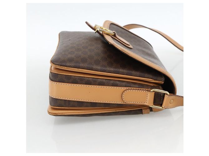 Céline CELINE Macadam Canvas Shoulder Bag PVC Leather Brown Gold - vista 4