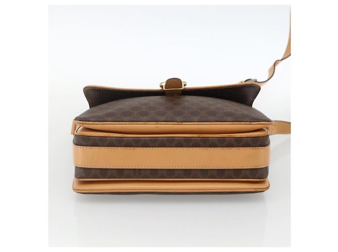 Céline CELINE Macadam Canvas Shoulder Bag PVC Leather Brown Gold - vista 5