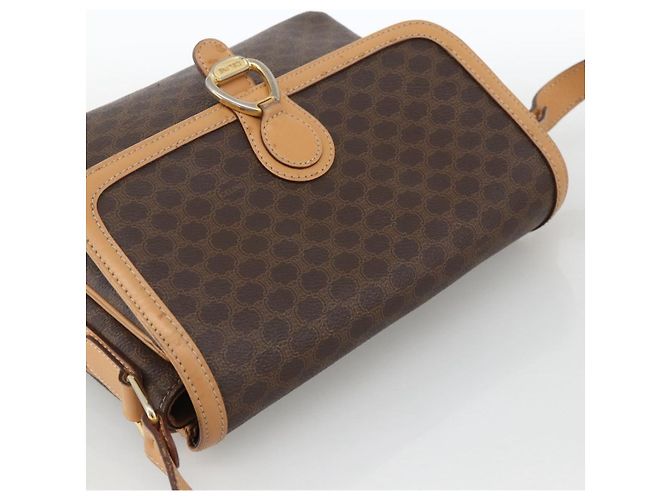 Céline CELINE Macadam Canvas Shoulder Bag PVC Leather Brown Gold - vista 6
