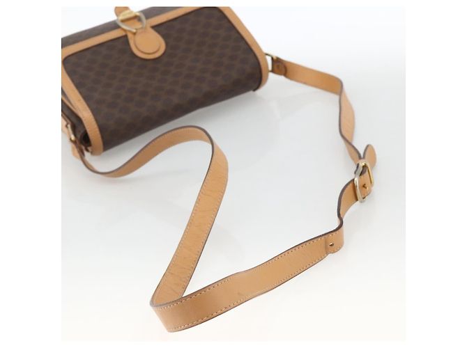 Céline CELINE Macadam Canvas Shoulder Bag PVC Leather Brown Gold - vista 7