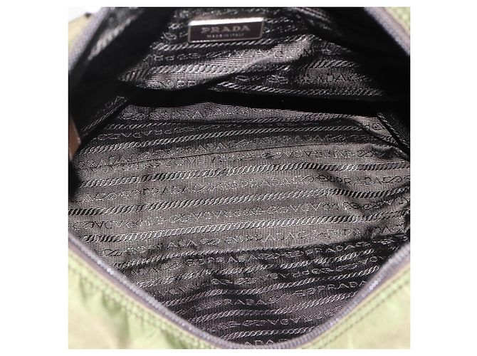 PRADA Schultertasche Nylon Khaki Silver - Ansicht 10