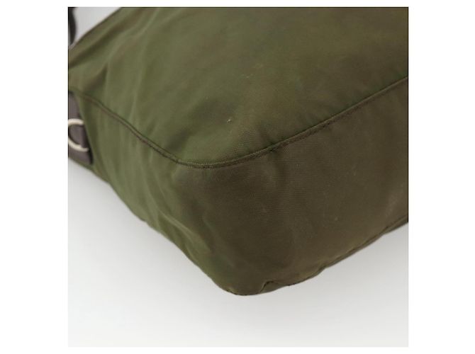 PRADA Schultertasche Nylon Khaki Silver - Ansicht 15