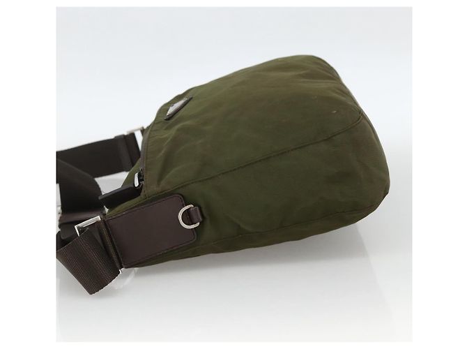 PRADA Schultertasche Nylon Khaki Silver - Ansicht 3
