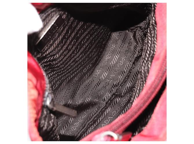 PRADA Hand Bag Nylon Red Silver - vista 10
