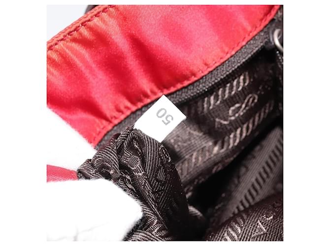 PRADA Hand Bag Nylon Red Silver - vista 11