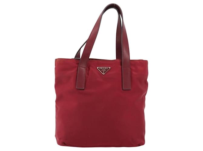 PRADA Hand Bag Nylon Red Silver - vista 13