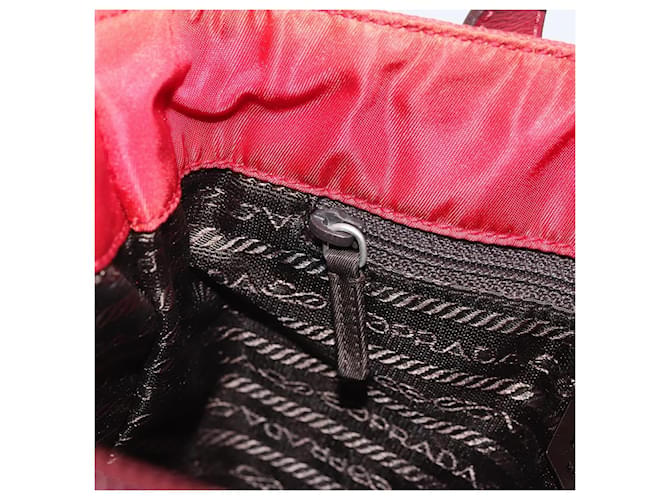 PRADA Hand Bag Nylon Red Silver - vista 21
