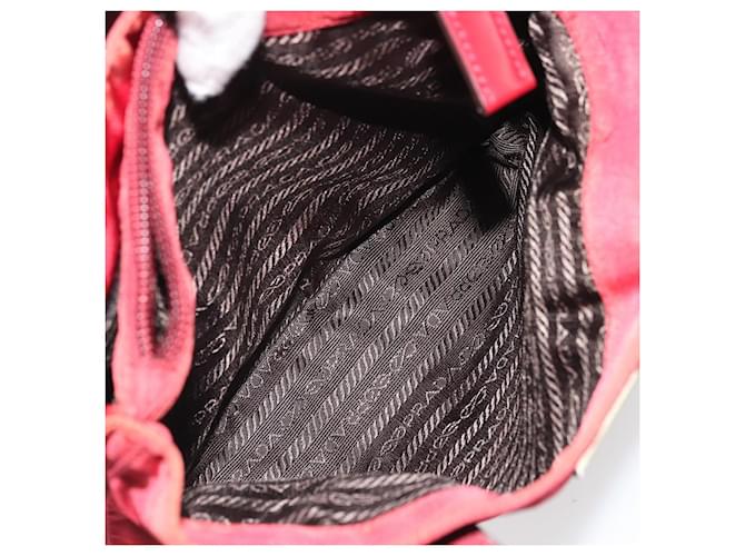 PRADA Hand Bag Nylon Red Silver - vista 25