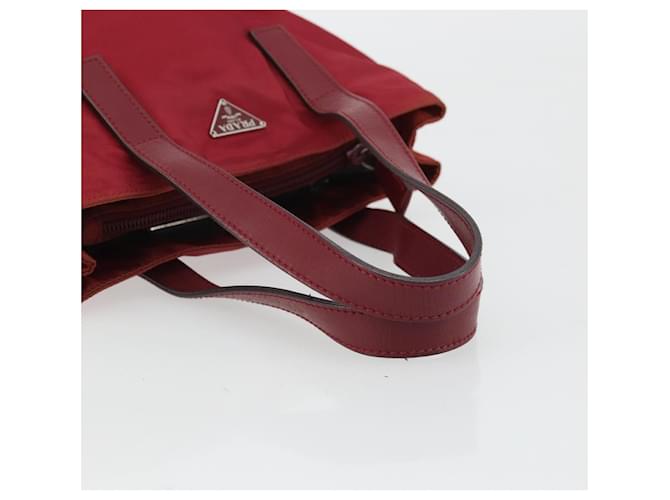 PRADA Hand Bag Nylon Red Silver - vista 7