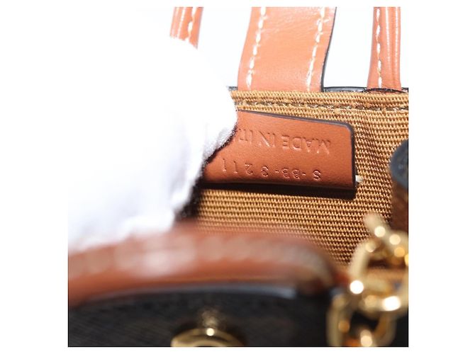 Céline CELINE Triomphe Canvas Micro Vertical Cabas Charm PVC Brown Gold - vista 11