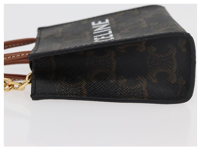 Céline CELINE Triomphe Canvas Micro Vertical Cabas Charm PVC Brown Gold - vista 4