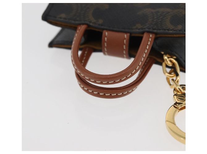 Céline CELINE Triomphe Canvas Micro Vertical Cabas Charm PVC Brown Gold - vista 6