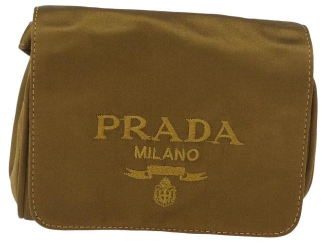 PRADA Shoulder Bag Satin Khaki Gold - vista 13