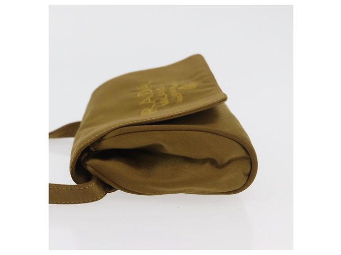PRADA Shoulder Bag Satin Khaki Gold - vista 4