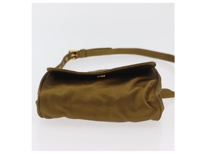 PRADA Shoulder Bag Satin Khaki Gold - vista 5