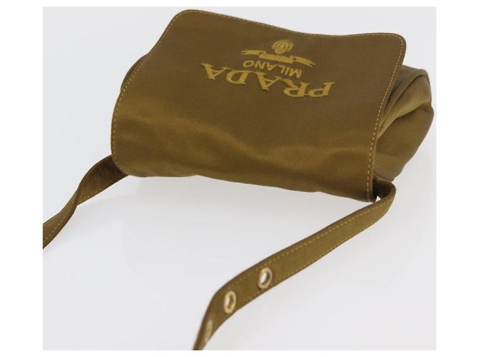 PRADA Shoulder Bag Satin Khaki Gold - vista 6