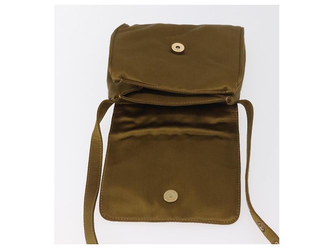 PRADA Shoulder Bag Satin Khaki Gold - vista 8