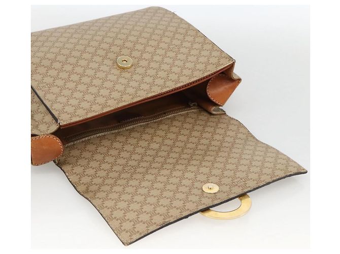 Céline CELINE Macadam Canvas Circle Shoulder Bag PVC Beige Gold - vista 18