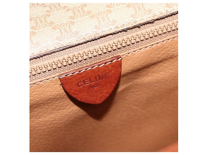 Céline CELINE Macadam Canvas Circle Shoulder Bag PVC Beige Gold - vista 19