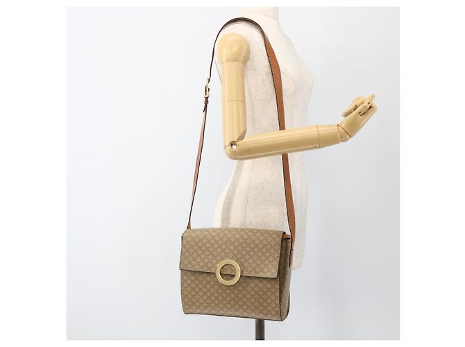 Céline CELINE Macadam Canvas Circle Shoulder Bag PVC Beige Gold - vista 26