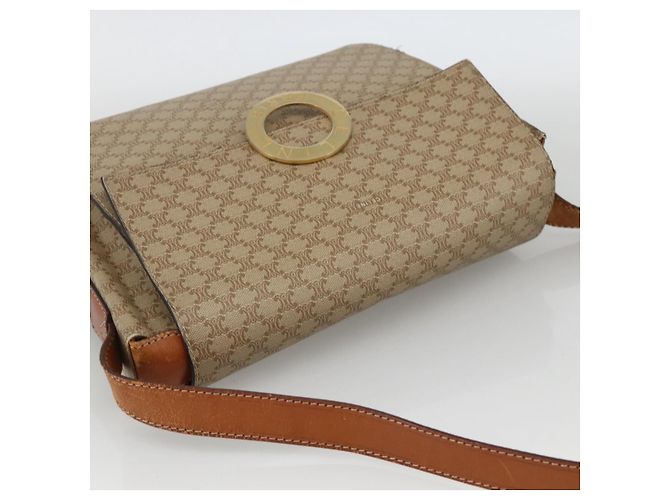 Céline CELINE Macadam Canvas Circle Shoulder Bag PVC Beige Gold - vista 6