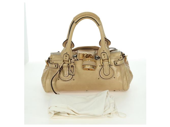 Chloé Chloe Paddington Hand Bag Leather Gold Silver - vista 12