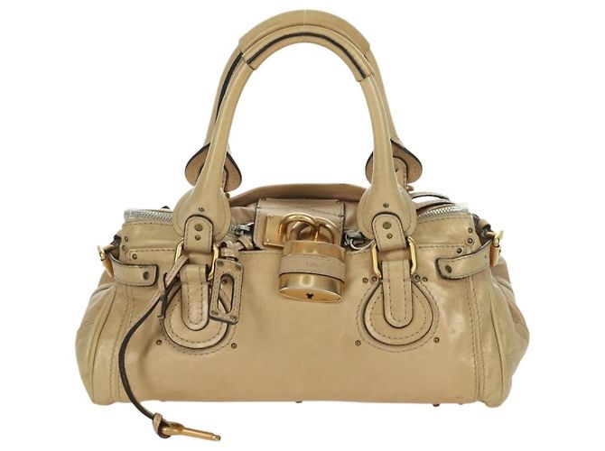 Chloé Chloe Paddington Hand Bag Leather Gold Silver - vista 13