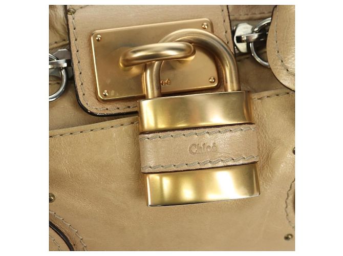Chloé Chloe Paddington Hand Bag Leather Gold Silver - vista 18