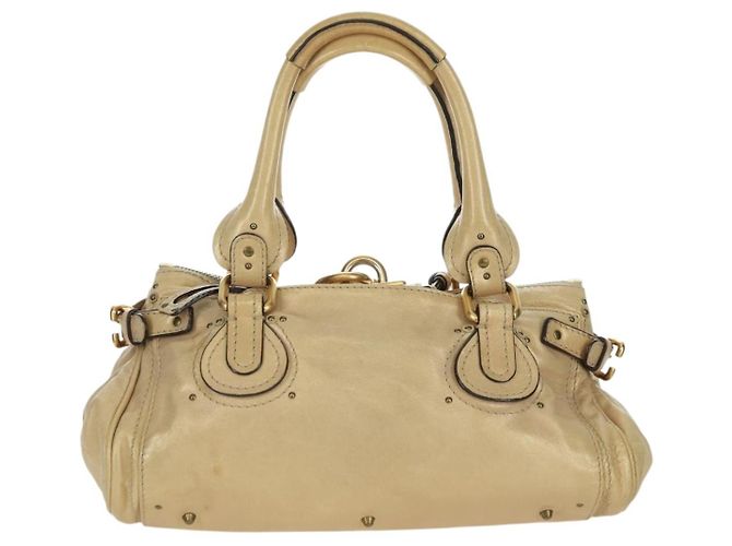 Chloé Chloe Paddington Hand Bag Leather Gold Silver - vista 2