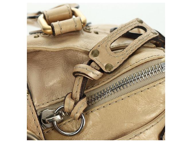 Chloé Chloe Paddington Hand Bag Leather Gold Silver - vista 20