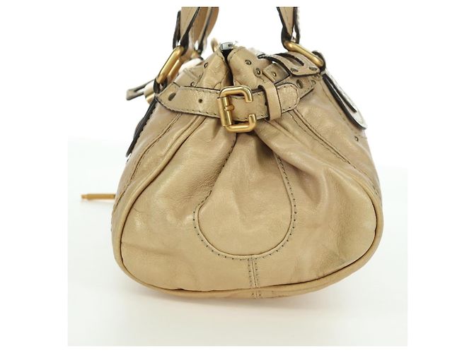 Chloé Chloe Paddington Hand Bag Leather Gold Silver - vista 3