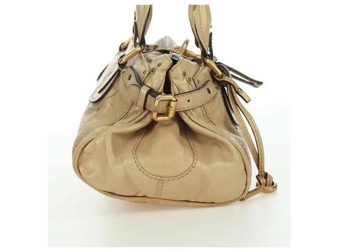 Chloé Chloe Paddington Hand Bag Leather Gold Silver - vista 4