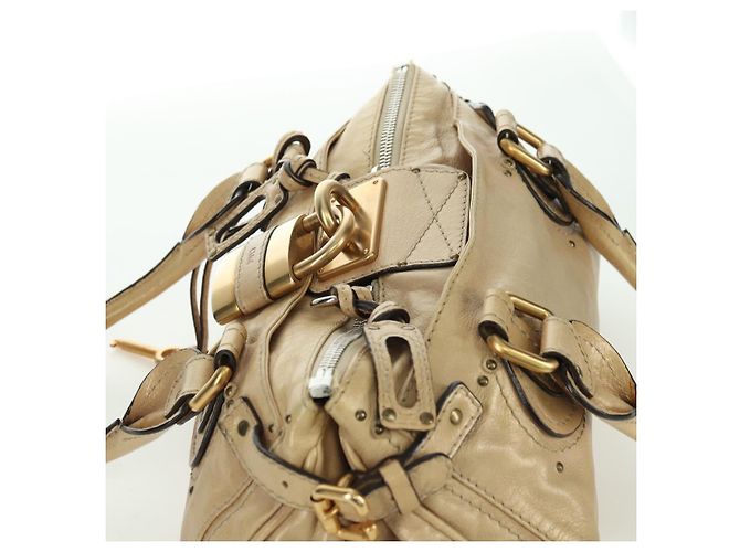 Chloé Chloe Paddington Hand Bag Leather Gold Silver - vista 6
