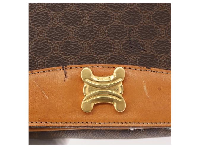 Céline CELINE Macadam Canvas Shoulder Bag PVC Leather Brown Gold - vista 10
