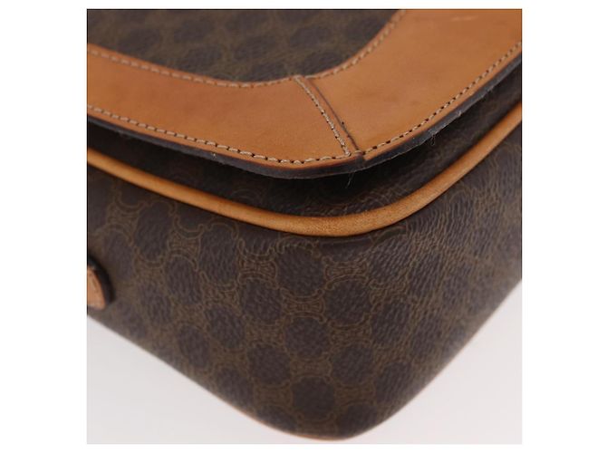 Céline CELINE Macadam Canvas Shoulder Bag PVC Leather Brown Gold - vista 14