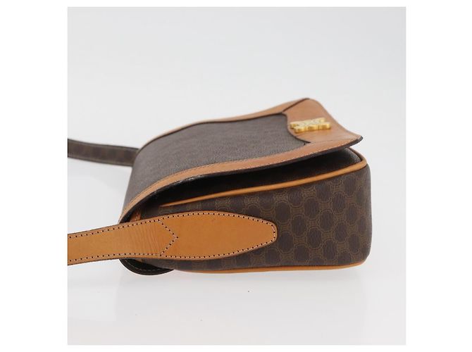 Céline CELINE Macadam Canvas Shoulder Bag PVC Leather Brown Gold - vista 4