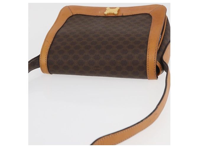 Céline CELINE Macadam Canvas Shoulder Bag PVC Leather Brown Gold - vista 6