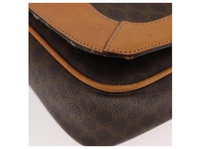 Céline CELINE Macadam Canvas Shoulder Bag PVC Leather Brown Gold - vista 9