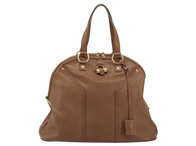 SAINT LAURENT Muse Shoulder Bag Leather Brown Gold 153959 - vista 13