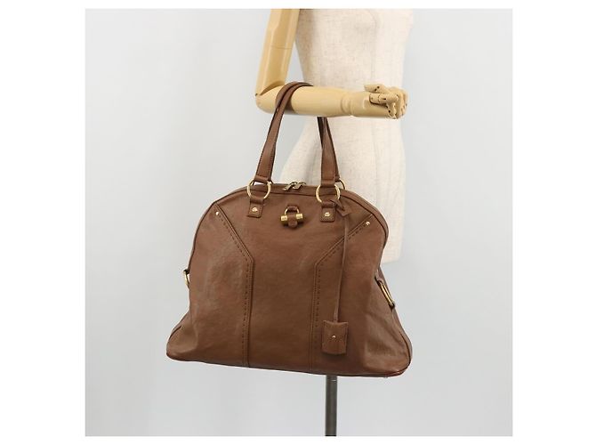 SAINT LAURENT Muse Shoulder Bag Leather Brown Gold 153959 - vista 23